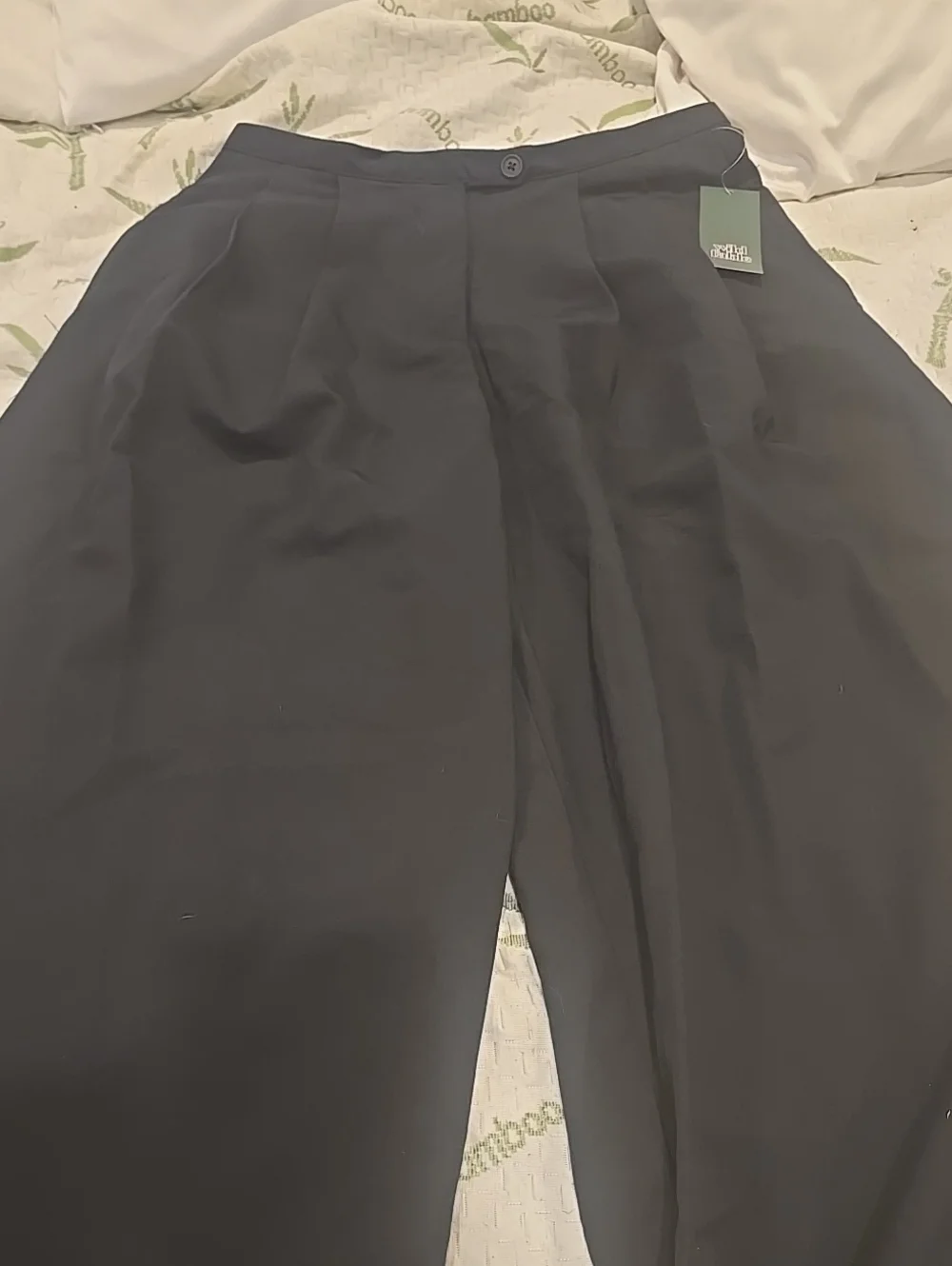 New Black Wide-Leg Dress Pants